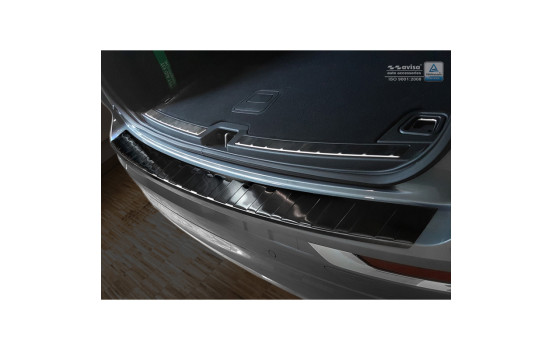 Black stainless steel bumper protector suitable for Volvo XC60 II 2017- 'Ribs'