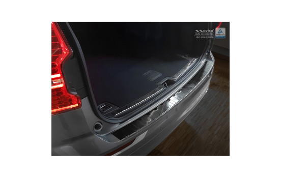 Black stainless steel bumper protector suitable for Volvo XC60 II 2017- 'Ribs', Image 4