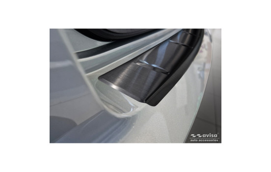 Black Stainless Steel Rear Bumper Protector Fits Skoda Kamiq Facelift 2023- 'Ribs', Image 2