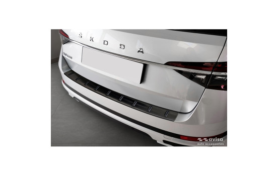 Black Stainless Steel Rear Bumper Protector for Skoda Superb III Combi 2015-2023 incl. Scout