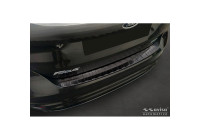 Black stainless steel rear bumper protector Ford Focus III HB Facelift 2014-2018 & Fiesta 2017-2023
