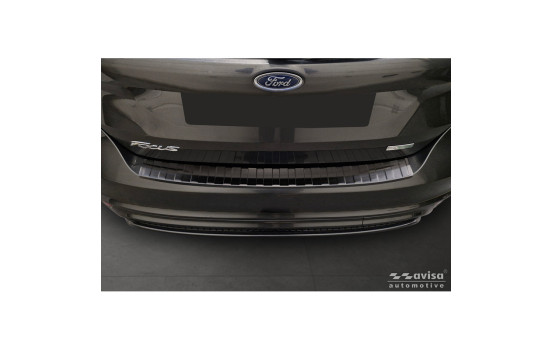 Black stainless steel rear bumper protector Ford Focus III HB Facelift 2014-2018 & Fiesta 2017-2023, Image 3
