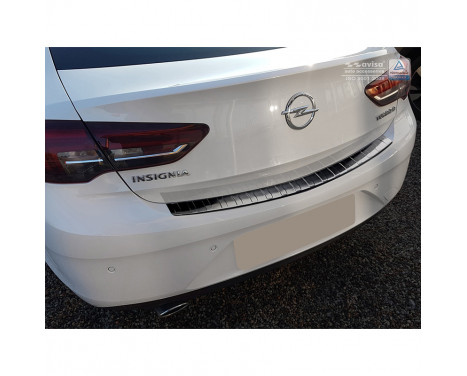 Black Stainless steel Rear bumper protector Opel Insignia Grand Sport 5-door 2017- 'Ribs'