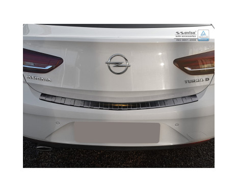 Black Stainless steel Rear bumper protector Opel Insignia Grand Sport 5-door 2017- 'Ribs', Image 3