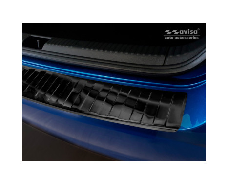 Black Stainless Steel Rear Bumper Protector Skoda Fabia III HB 5-door Facelift 2018- 'Ribs', Image 4