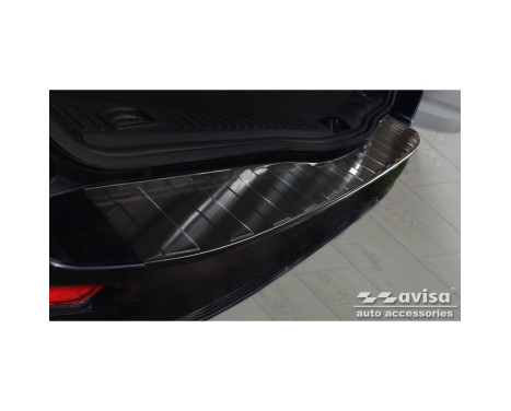 Black Stainless Steel Rear Bumper Protector suitable for Ford Mondeo IV Wagon Facelift 2010-2014 'Ribs', Image 2
