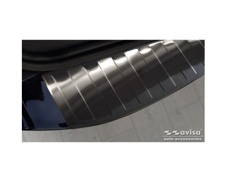 Black Stainless Steel Rear Bumper Protector suitable for Ford Mondeo IV Wagon Facelift 2010-2014 'Ribs', Image 3