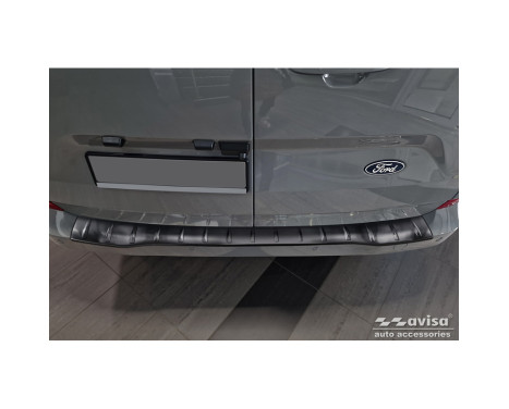 Black stainless steel rear bumper protector suitable for Ford Transit Custom 2023 - 'Ribs', Image 2
