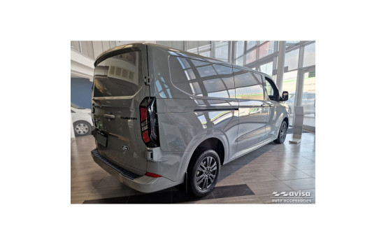 Black stainless steel rear bumper protector suitable for Ford Transit Custom 2023 - 'Ribs', Image 5