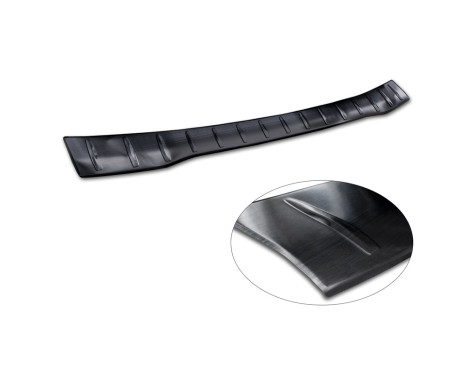 Black stainless steel rear bumper protector suitable for Ford Transit Custom 2023 - 'Ribs', Image 6