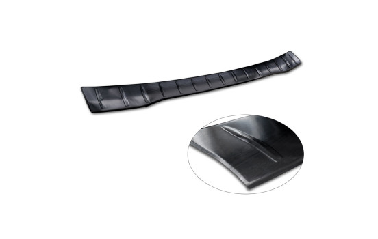 Black stainless steel rear bumper protector suitable for Ford Transit Custom 2023 - 'Ribs', Image 6