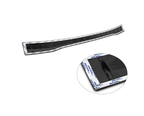 Black stainless steel rear bumper protector suitable for Ford Transit Custom 2023 - 'Ribs', Image 7