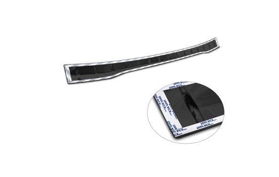 Black stainless steel rear bumper protector suitable for Ford Transit Custom 2023 - 'Ribs', Image 7