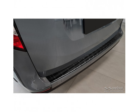 Black stainless steel rear bumper protector suitable for Mercedes Citan (W420) Box/Tourer 2021- 'Ribs'