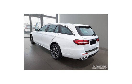 Black stainless steel rear bumper protector suitable for Mercedes E-Class Estate S213 2016-2023 (incl. E53 AMG), Image 5