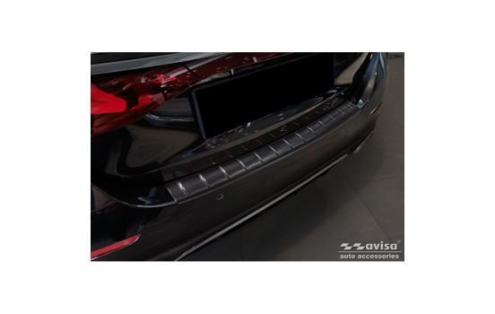 Black Stainless Steel Rear Bumper Protector suitable for Mercedes E-Class W214 Sedan 2023 - 'Ribs'
