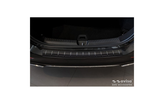 Black Stainless Steel Rear Bumper Protector suitable for Mercedes E-Class W214 Sedan 2023 - 'Ribs', Image 4