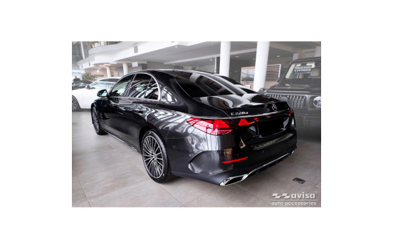 Black Stainless Steel Rear Bumper Protector suitable for Mercedes E-Class W214 Sedan 2023 - 'Ribs', Image 6