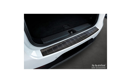 Black Stainless Steel Rear Bumper Protector suitable for Mercedes EQE SUV (X294) 2022 - 'Ribs'