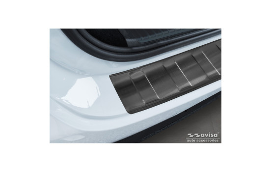 Black Stainless Steel Rear Bumper Protector suitable for Mercedes EQE SUV (X294) 2022 - 'Ribs', Image 3