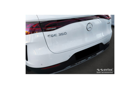 Black Stainless Steel Rear Bumper Protector suitable for Mercedes EQE SUV (X294) 2022 - 'Ribs', Image 4