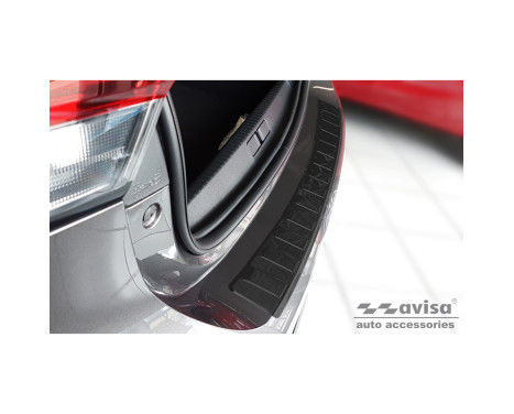 Black stainless steel rear bumper protector suitable for Opel Corsa F Edition/Elegance HB 5-door 2019- 'Ribs', Image 3