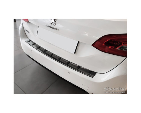 Black Stainless Steel Rear Bumper Protector suitable for Peugeot 308 SW II 2013-2017 & Facelift 2017-2021 'STRRO