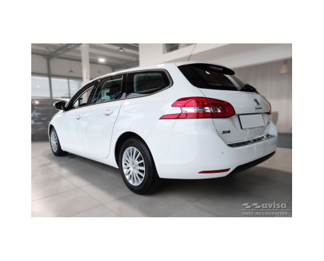 Black Stainless Steel Rear Bumper Protector suitable for Peugeot 308 SW II 2013-2017 & Facelift 2017-2021 'STRRO, Image 6