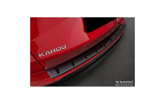 Black stainless steel rear bumper protector suitable for Skoda Karoq (NU7) Facelift incl. Sportline 2022-