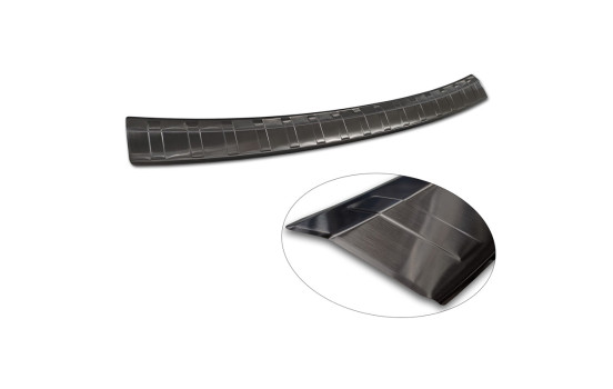 Black stainless steel rear bumper protector suitable for Skoda Octavia Scout (NX5) 2020 - 'Ribs', Image 6