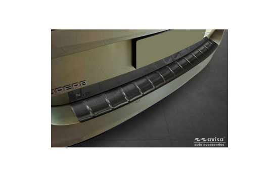 Black stainless steel rear bumper protector suitable for Skoda Superb IV Combi 2023- 'Ribs'
