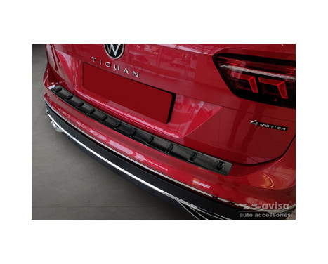 Black Stainless Steel Rear Bumper Protector suitable for Volkswagen Tiguan II 2016-2020 & Facelift 2020- 'STRONG