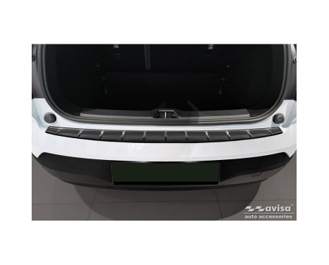 Black stainless steel rear bumper protector suitable for Volvo EX30 2023 - 'Ribs', Image 2