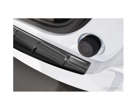 Black stainless steel rear bumper protector suitable for Volvo EX30 2023 - 'Ribs', Image 3
