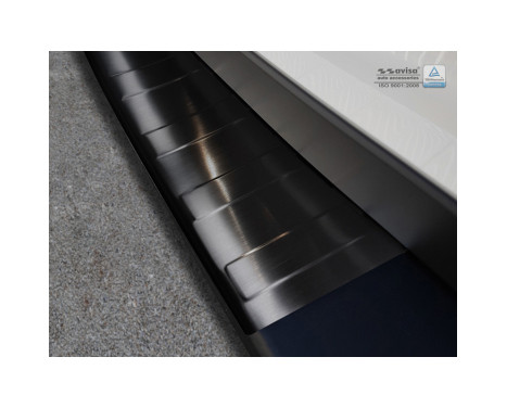 Black stainless steel rear bumper protector Volkswagen Crafter TGE 2017- 'Ribs', Image 5