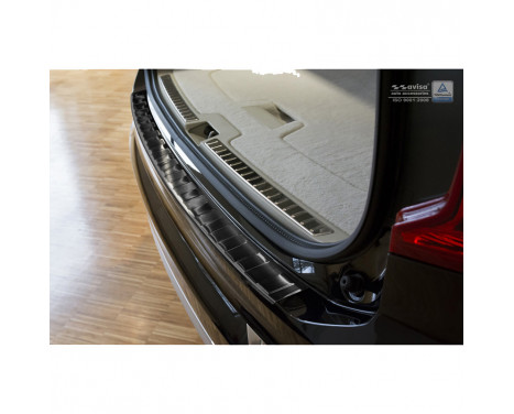 Black stainless steel rear bumper protector Volvo XC90 2015- 'Ribs'