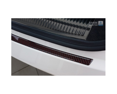Carbon Bumper protector suitable for Audi Q3 2011-2015 & 2015- Red-Black Carbon, Image 3