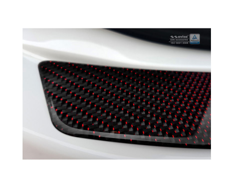 Carbon Rear bumper protector suitable for Mercedes C-Class W205 Sedan 2014- Red-Black Carbon, Image 4