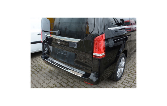 Chrome stainless steel bumper protector suitable for Mercedes Vito / V-Class 2014- 'Ribs', Image 3