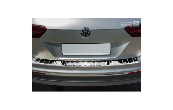 Chrome stainless steel bumper protector suitable for Volkswagen Tiguan II incl. Allspace 2016- 'Ribs', Image 4