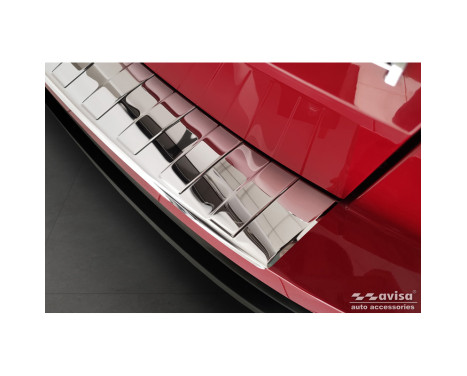Chrome Stainless Steel Rear Bumper Protector for Skoda Karoq Facelift incl. Sportline 2022 - 'Ribs', Image 2