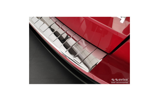 Chrome Stainless Steel Rear Bumper Protector for Skoda Karoq Facelift incl. Sportline 2022 - 'Ribs', Image 2