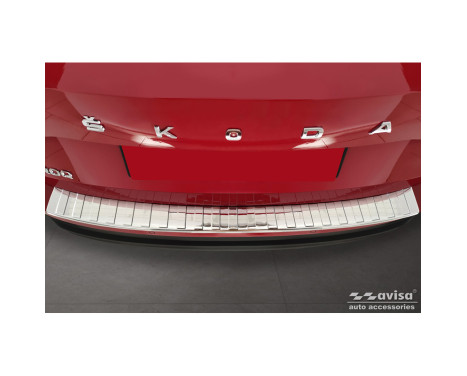 Chrome Stainless Steel Rear Bumper Protector for Skoda Karoq Facelift incl. Sportline 2022 - 'Ribs', Image 3