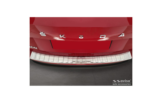 Chrome Stainless Steel Rear Bumper Protector for Skoda Karoq Facelift incl. Sportline 2022 - 'Ribs', Image 3