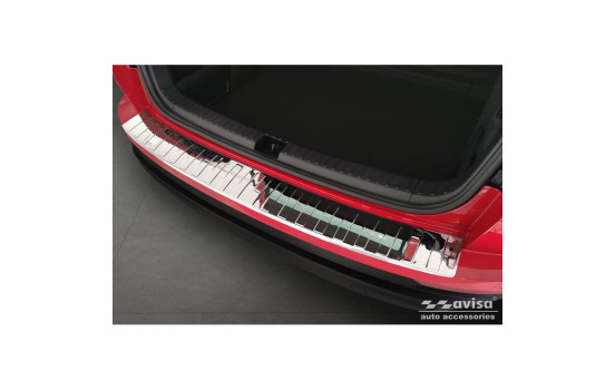 Chrome Stainless Steel Rear Bumper Protector for Skoda Karoq Facelift incl. Sportline 2022 - 'Ribs', Image 4