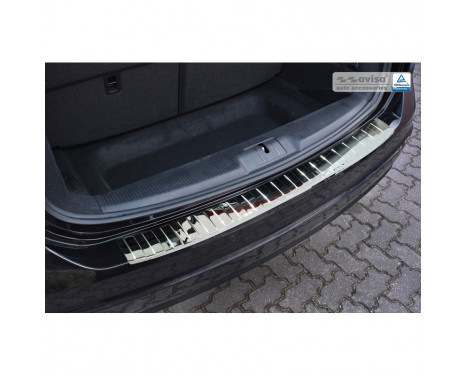 Chrome stainless steel Rear bumper protector Seat Alhambra & Volkswagen Sharan II 2010- 'Ribs'