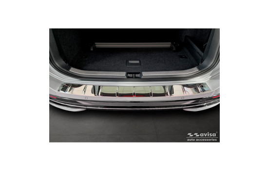 Chrome Stainless Steel Rear Bumper Protector suitable for Volkswagen Passat Variant (CJ5) 2023- 'Ribs', Image 2