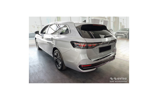 Chrome Stainless Steel Rear Bumper Protector suitable for Volkswagen Passat Variant (CJ5) 2023- 'Ribs', Image 5