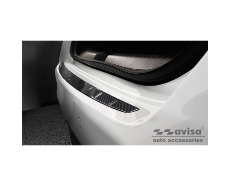 Genuine 3D Carbon Fiber Rear Bumper Protector suitable for Mercedes CLA II (C118) Sedan 2019- 'Ribs'
