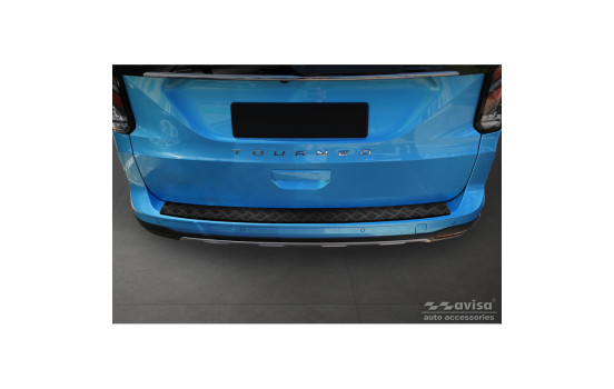 Matte Black Aluminum Bumper Protector Fits Ford Tourneo Connect III 2022- 'Riffled Plate', Image 2